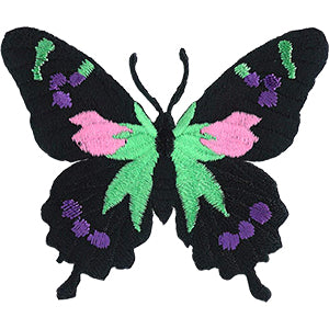 Black  Neon Butterfly 3"x2.6" Patch - 3 pc prepack