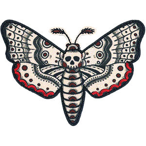 Skull Moth 3.6"x2.6" Patch - 3 pc prepack