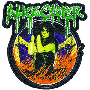 Alice Cooper In Flames 3.1"x3.25" Patch - 3 pc prepack