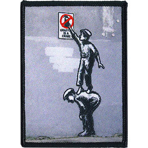 Banksy's Graffiti Graffiti Crime 3"x4.2" Patch - 3 pc prepack