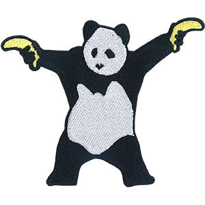 Banksy's Graffiti Panda Banana Guns 3.5"x4.25" Patch - 3 pc prepack