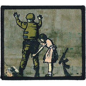 Banksy's Graffiti Soldier Frisk 3.6"x3.1" Patch - 3 pc prepack