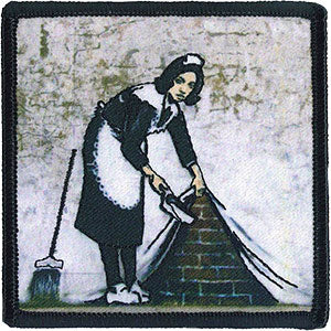 Banksy's Graffiti Camden Maid 3.4"x3.4" Patch - 3 pc prepack