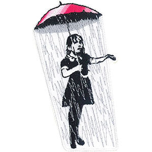 Banksy's Graffiti Umbrella Girl 2.3"x4" Patch - 3 pc prepack