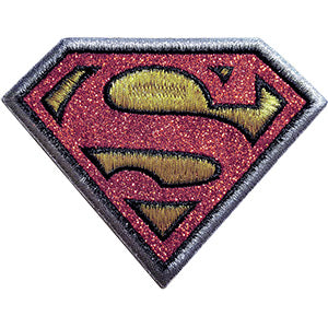 DC Comics Originals Superman Logo w/ Gold 3.6"x2.75" Glitter Patch - 3 pc prepack