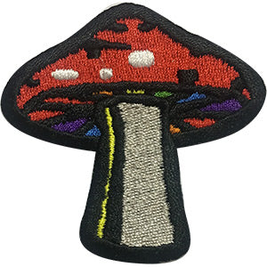 Rainbow Mushroom 2.6"x2.6" Patch - 3 pc prepack