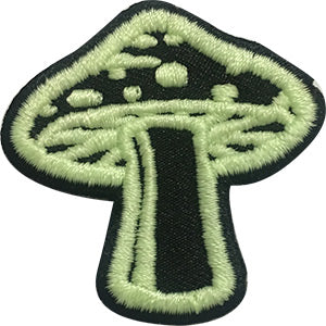 Glow In The Dark Mushroom 3"x3" Patch - 3 pc prepack