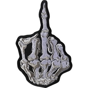 Skeletons F U Hand 2.6"x4" Patch - 3 pc prepack