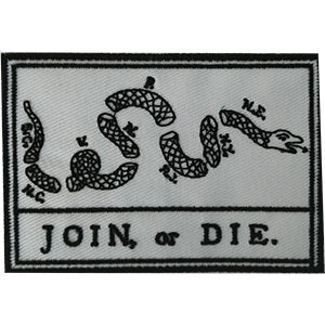 Join Or Die 3.5"x2.4" Patch - 3 pc prepack