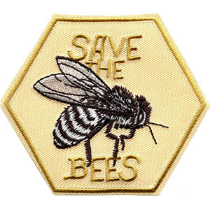 JSX Save The Bees 3.75"x3.2" Patch - 3 pc prepack