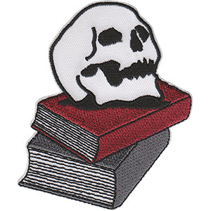 JSX Skull On Books 3"x3.5" Patch - 3 pc prepack