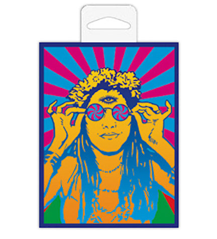 Hang tabs are applied to sticker backing, on reverse - allows stickers to be displayed on any rack system with pegs or hooks! - 3 pc prepack