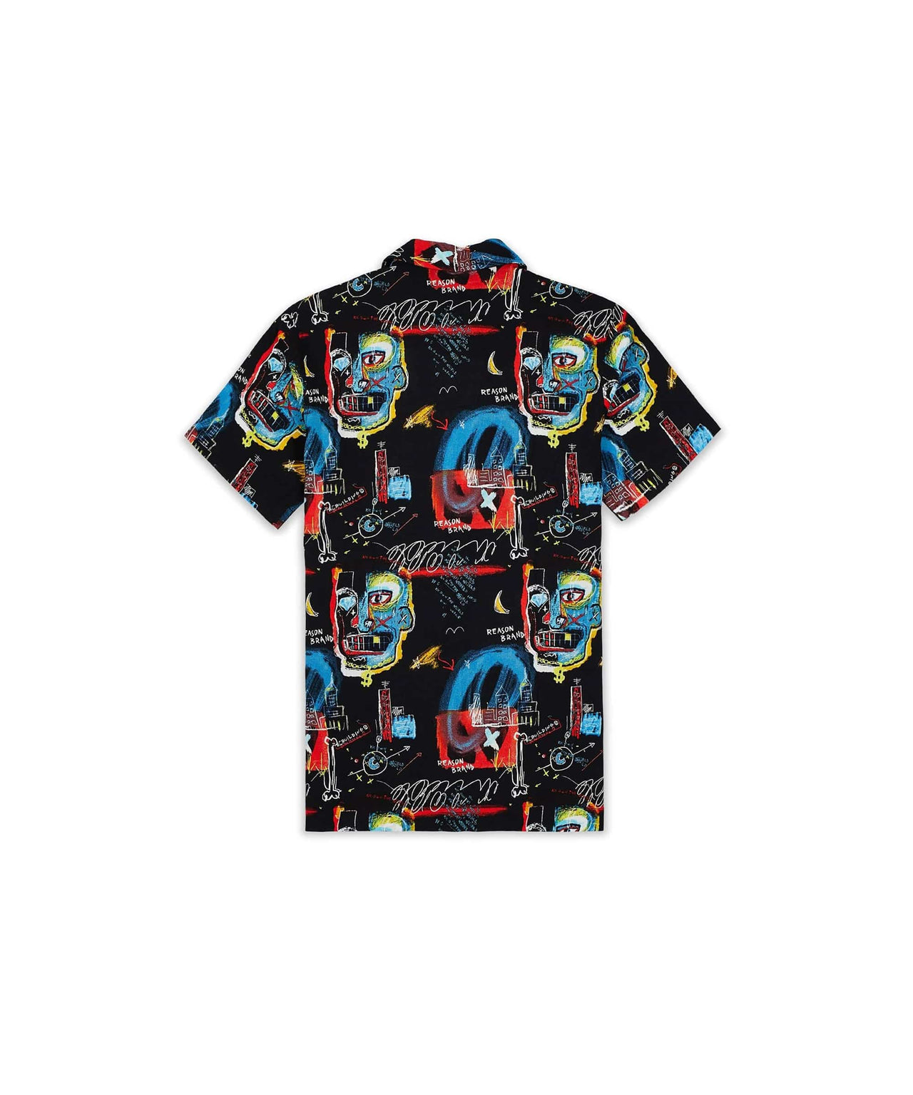 Street Art Viscose Button-Down Short Sleeve Shirt