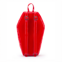 Thumbnail for Mina Bat Studded Coffin Backpack - Red Vinyl