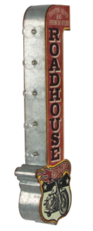 Thumbnail for 25x7 - ROADHOUSE - 2 SIDED METAL SIGN WITH LED BULBS- (2 PC PREPACK - $25.00 EACH)