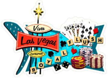 18.39” x 13.55” - LAS VEGAS - SHAPED AND EMBOSSED METAL SIGN - (2 PC PREPACK - $9.00 EACH)