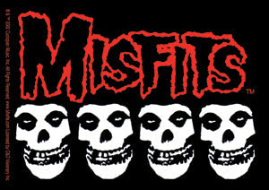 Misfits 4 Skulls 4.25"x3" Sticker - 6 pc prepack