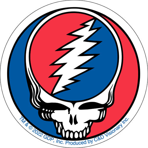 Grateful Dead Steal Your Face Mini 2" Round Clear Sticker - 6 pc prepack