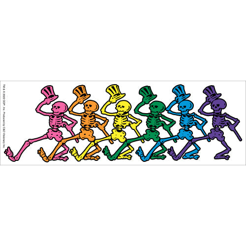 Grateful Dead Skeletons 8"x2.75" Sticker - 6 pc prepack