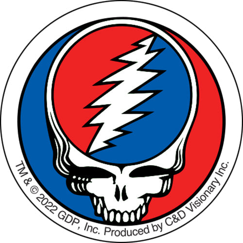 Grateful Dead Small Steal Your Face 1.5" Round Clear Sticker - 6 pc prepack