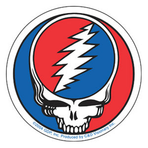 Grateful Dead Medium Steal Your Face 3" Round Clear Sticker - 6 pc prepack