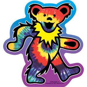 Grateful Dead Tie Dye Bear 4.6"x5" Sticker - 6 pc prepack