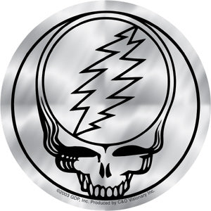Grateful Dead Steal Your Face 4" Round Chrome Sticker - 6 pc prepack