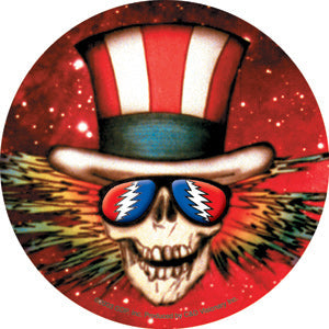 Grateful Dead Uncle Sam Head 4" Round Sticker - 6 pc prepack
