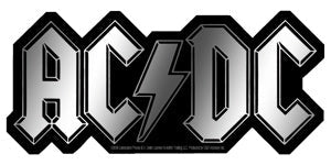 AC/DC Logo 5.7"x2.6" Chrome Sticker - 6 pc prepack