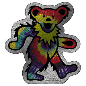 Grateful Dead Dancing Bear 4.6"x5" Glitter Sticker - 6 pc prepack