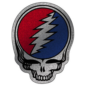 Grateful Dead Steal Your Face 3.8"x5" Glitter Sticker - 6 pc prepack