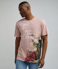 Thumbnail for Art Is Not A Crime Box T-Shirt - Pink