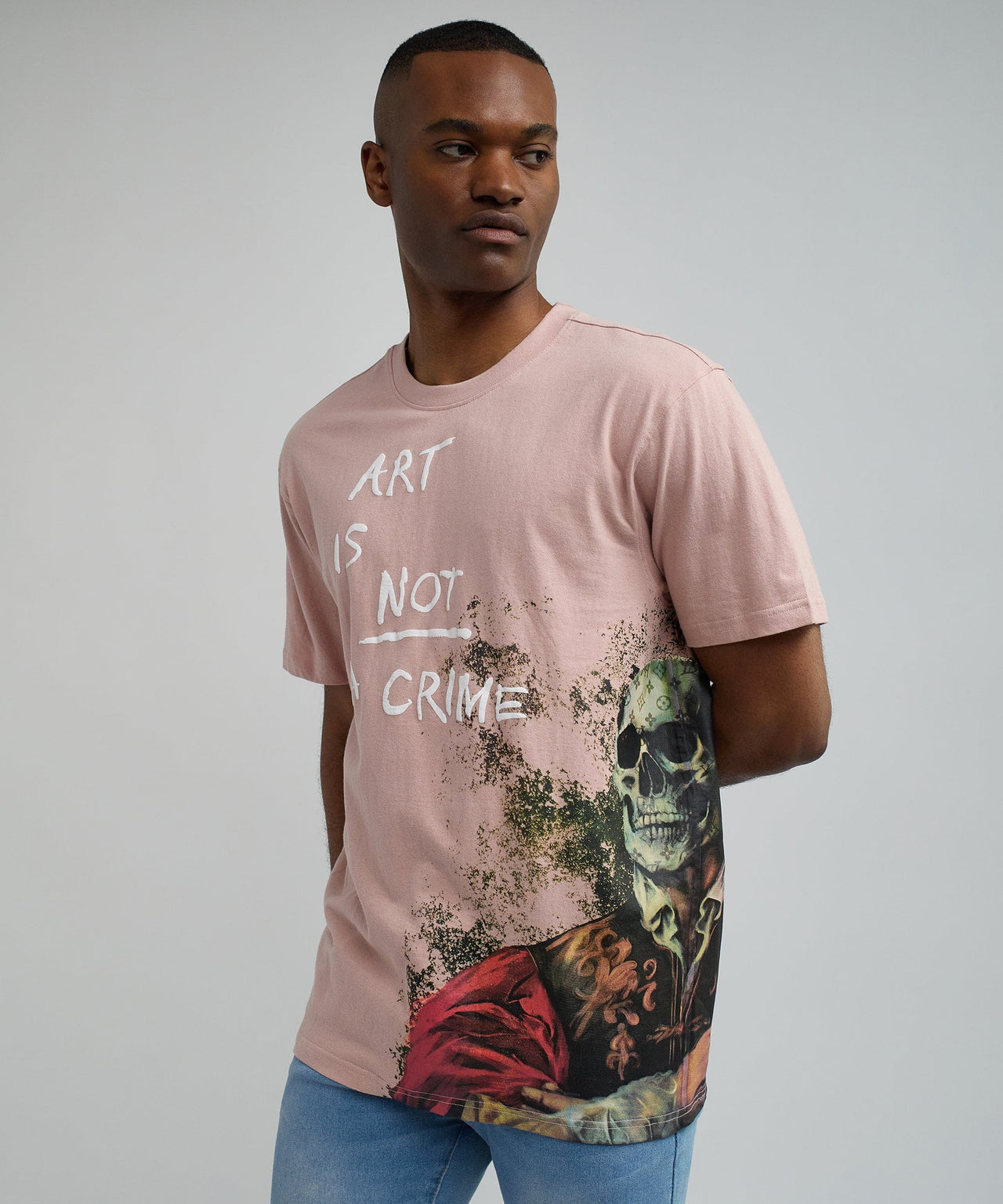Art Is Not A Crime Box T-Shirt - Pink
