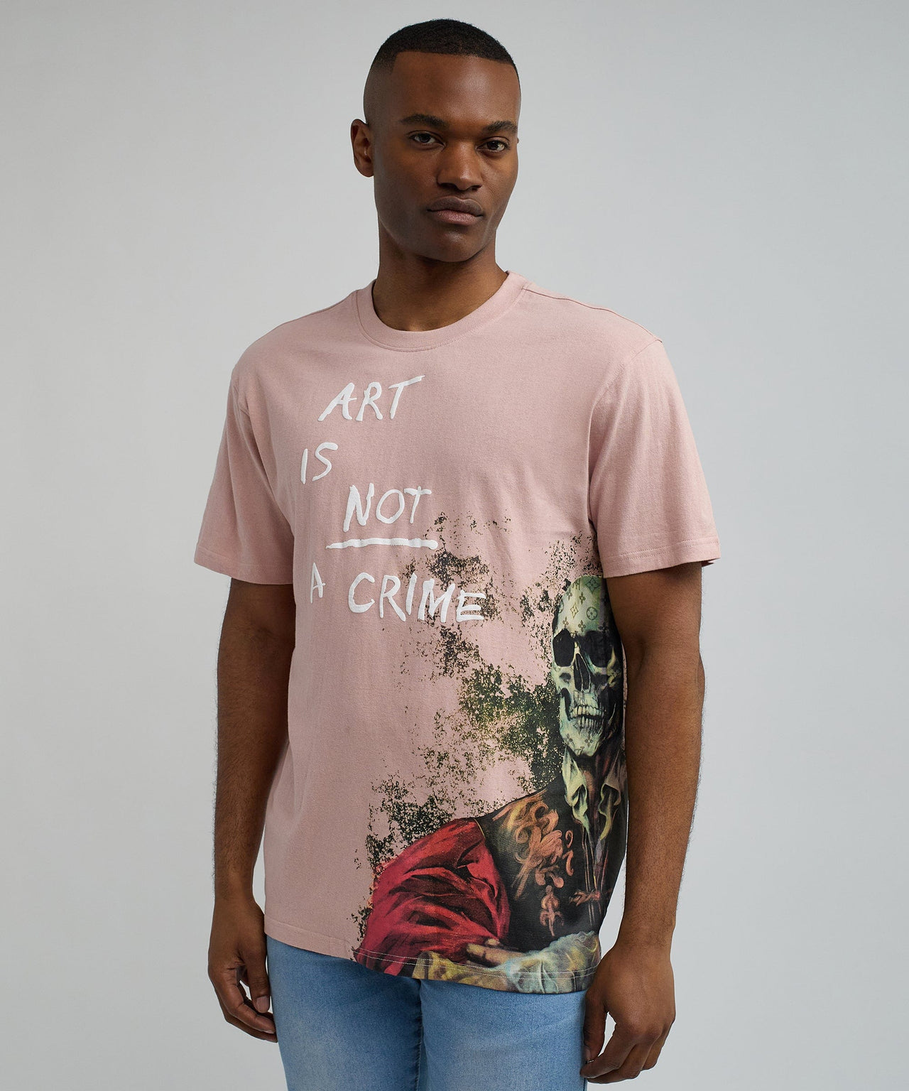 Art Is Not A Crime Box T-Shirt - Pink