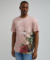 Thumbnail for Art Is Not A Crime Box T-Shirt - Pink