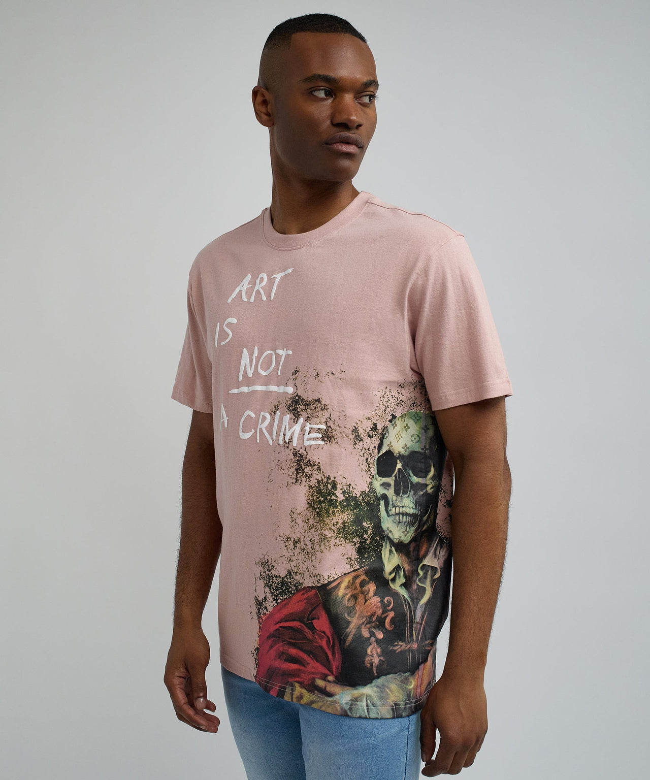Art Is Not A Crime Box T-Shirt - Pink
