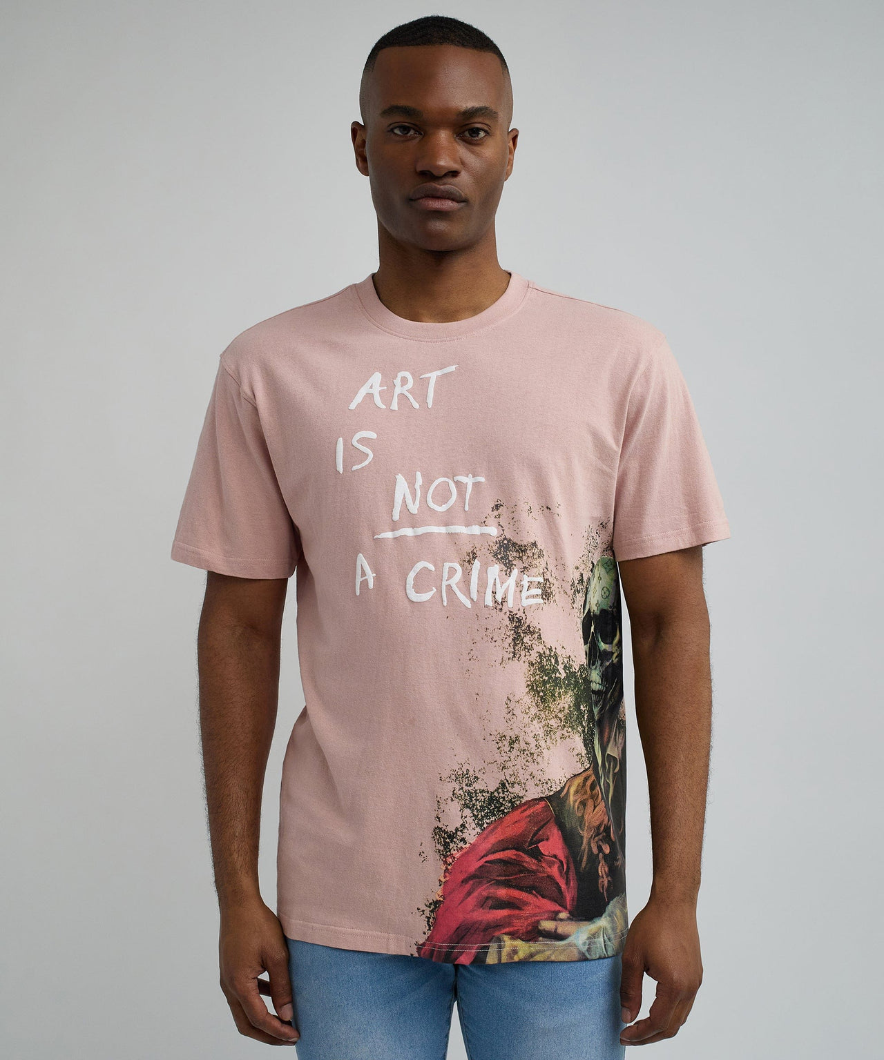 Art Is Not A Crime Box T-Shirt - Pink