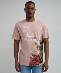 Thumbnail for Art Is Not A Crime Box T-Shirt - Pink