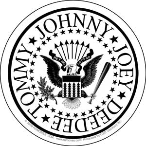 Ramones White Eagle 4" Round Sticker - 6 pc prepack