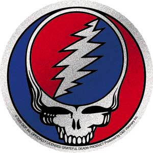 Grateful Dead Steal Your Face 4" Round Glitter Sticker - 6 pc prepack