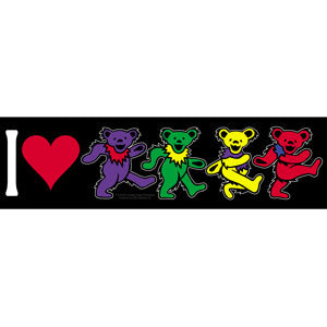 Grateful Dead I Luv Bears 8"x2" Sticker - 6 pc prepack