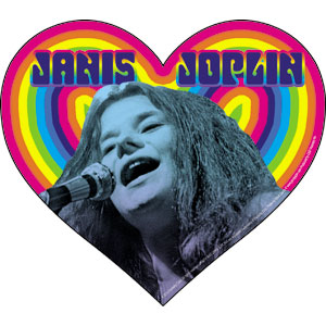 Janis Joplin Heart 4.75"x4.1" Sticker - 6 pc prepack