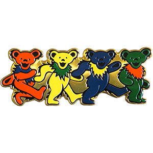 Grateful Dead 4 Bears 5"x1.4" Metal Sticker - 6 pc prepack