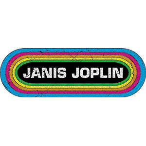 Janis Joplin KMET Distressed 6"x2" Sticker - 6 pc prepack