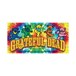 Grateful Dead bears On Tie Dye 4.35"x2.1" Sticker - 6 pc prepack