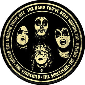 KISS Hailing From NYC 4" Round Sticker - 6 pc prepack