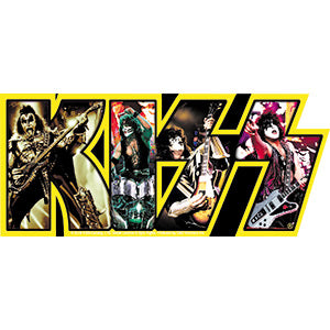 KISS Band Logo Yellow 5"x2.5" Sticker - 6 pc prepack