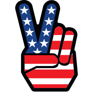 Vincistar Peace Fingers 3.1"x5" Sticker - 6 pc prepack