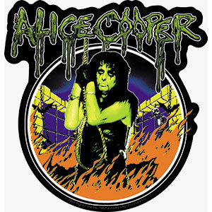Alice Cooper In Flames 4.6"x4.75" Sticker - 6 pc prepack