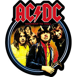 AC/DC Highway To Hell Circle 4.4"x5" Sticker - 6 pc prepack